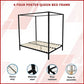 Lilian Four Poster Bed Frame - Black Queen