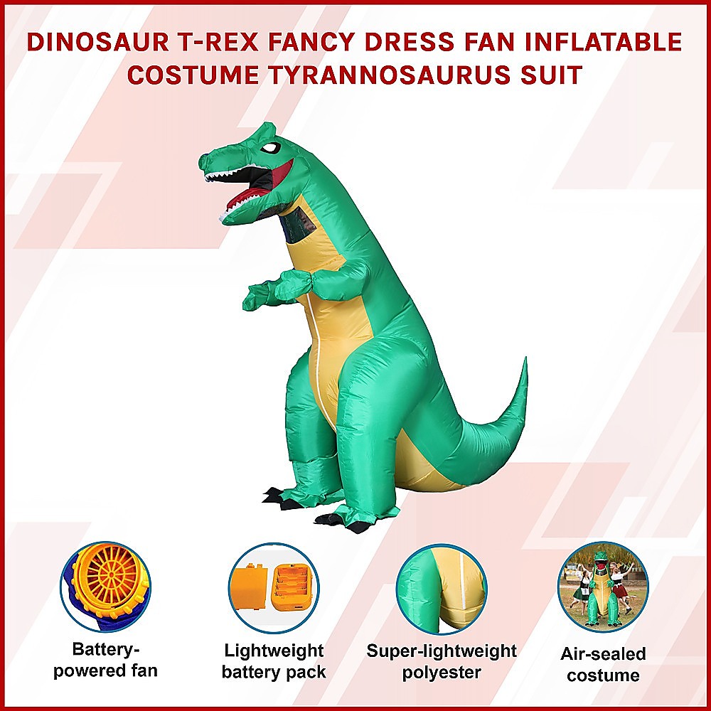 Dinosaur T-Rex Fancy Dress Fan Inflatable Costume Tyrannosaurus Suit