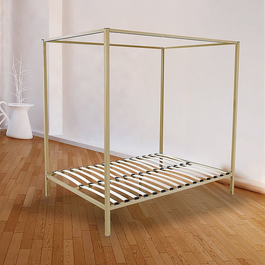 Lilian Four Poster Bed Frame - Gold Queen