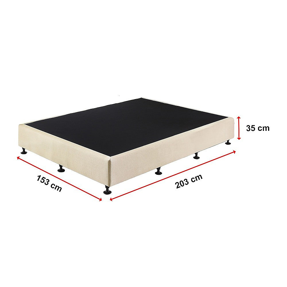 Frolic Ensemble Bed Base & Mattress Package with 34cm Mattress - Natural Sand Queen