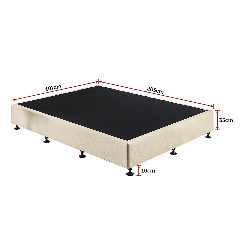 Frolic Ensemble Bed Base & Mattress Package with 32cm Mattress - Natural Sand King Single