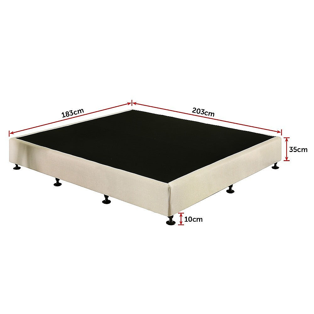 Frolic Ensemble Bed Base & Mattress Package with 34cm Mattress - Natural Sand King