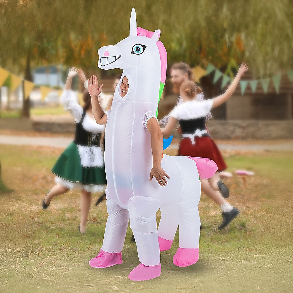 Giant Unicorn Fancy Dress Fan Inflatable Costume Suit