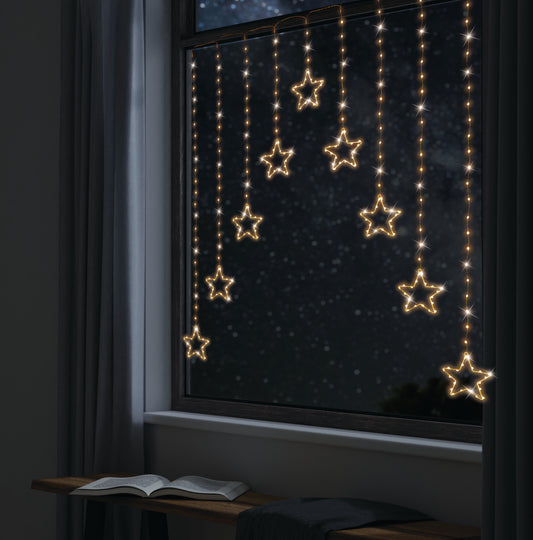 5M 339 LED Wire Star Curtain - Gold