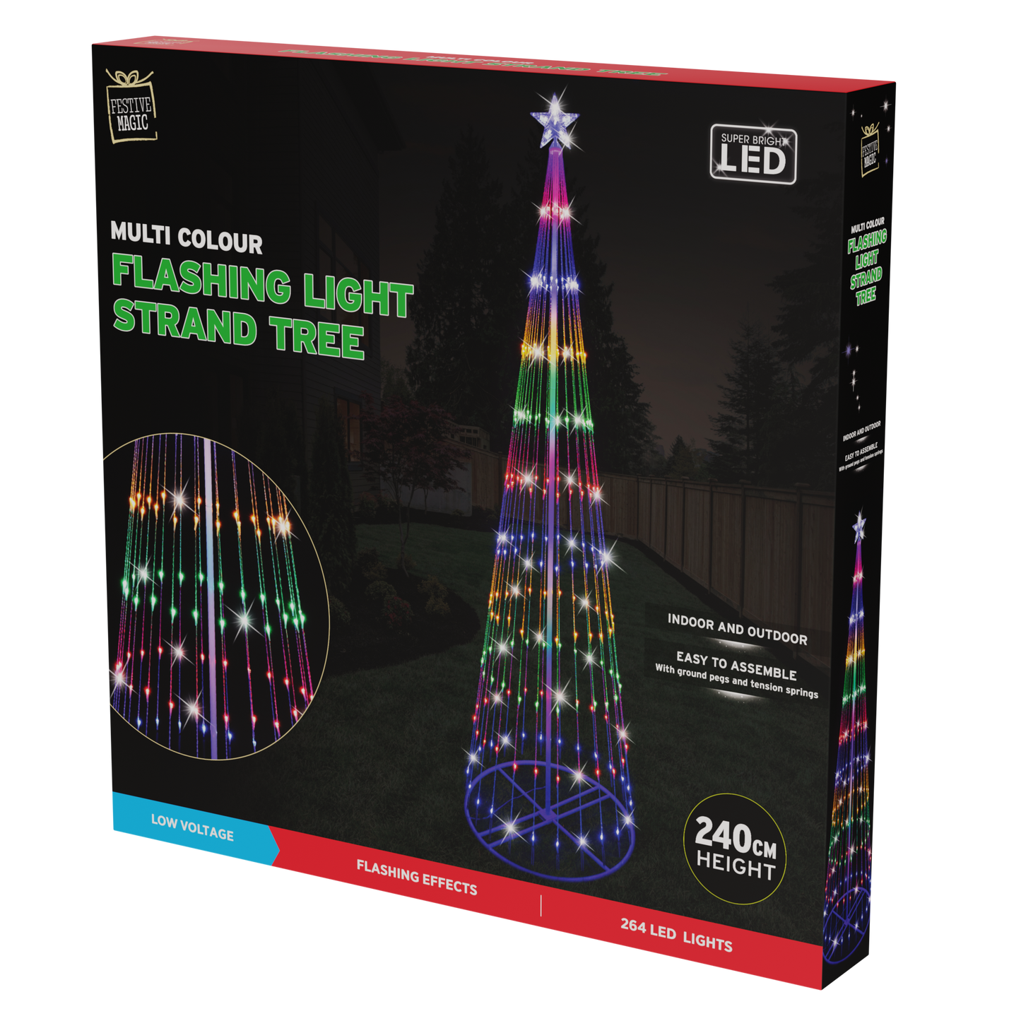 8ft 2.4m 264 LED LED Digital Strands Tree Multi-Color