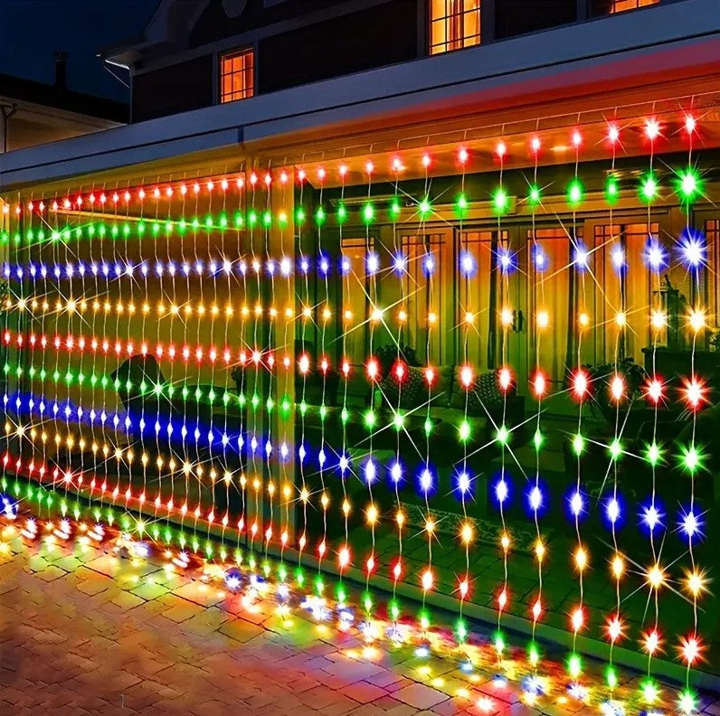 6M 600 LED Curtain Lights - Multi-Color