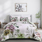 King Floral Comforter Set Green Floral 3-Piece Bedding Soft Microfiber For All Seasons