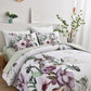 King Floral Comforter Set Green Floral 3-Piece Bedding Soft Microfiber For All Seasons