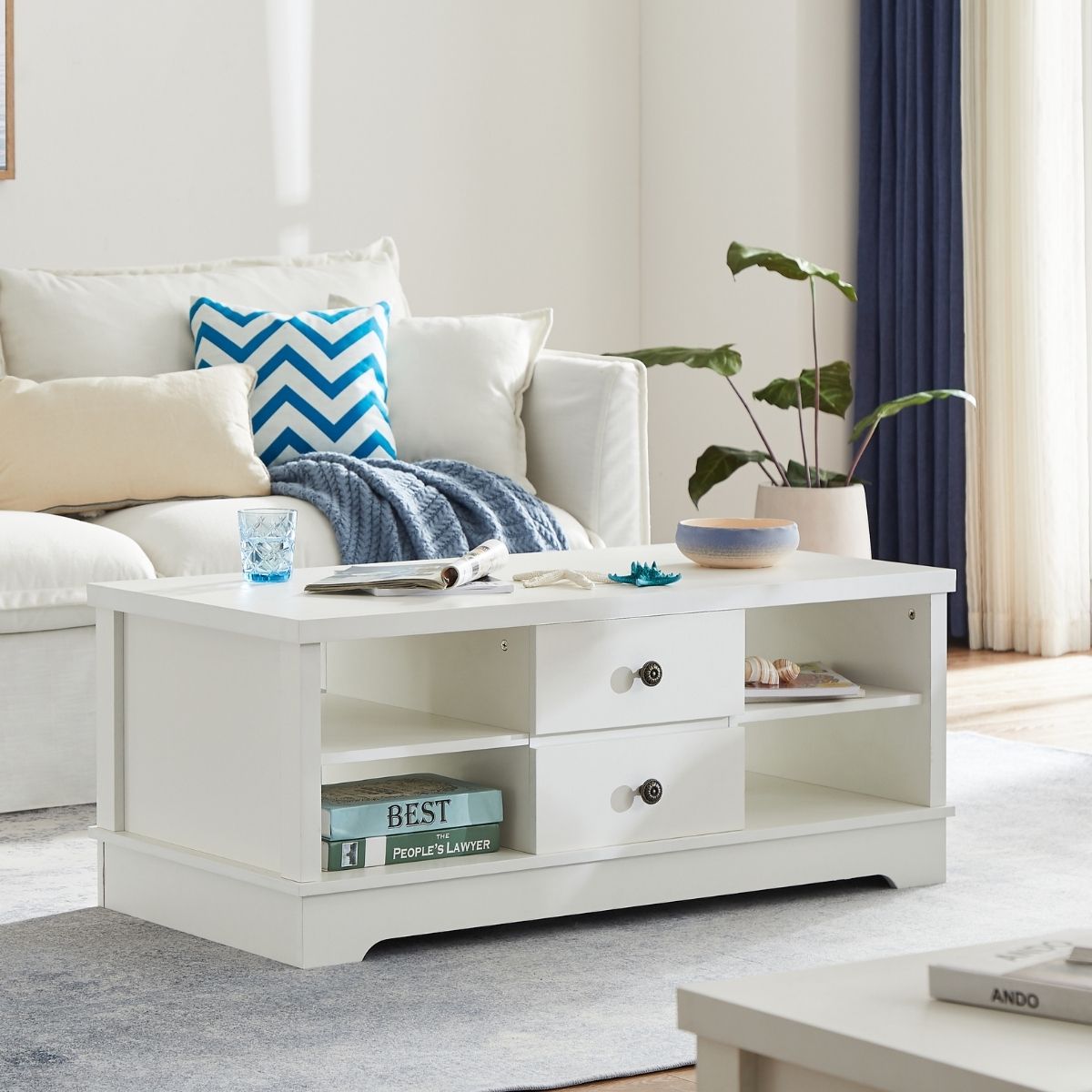 Buy White Coastal Style Coffee Table With Drawers Online In Australia   V80 CCO CT122 WHT HzPzNY7 1 