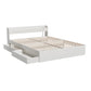 Rosemary Bed Frame Mattress Base with Charging Ports 2 Storage Drawers - White Double