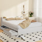 Rosemary Bed Frame Mattress Base wtih Charging Ports 2 Storage Drawers - White Queen