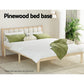 Lyanna Bed Frame Wooden Base Platform Timber Pine - Natural Double