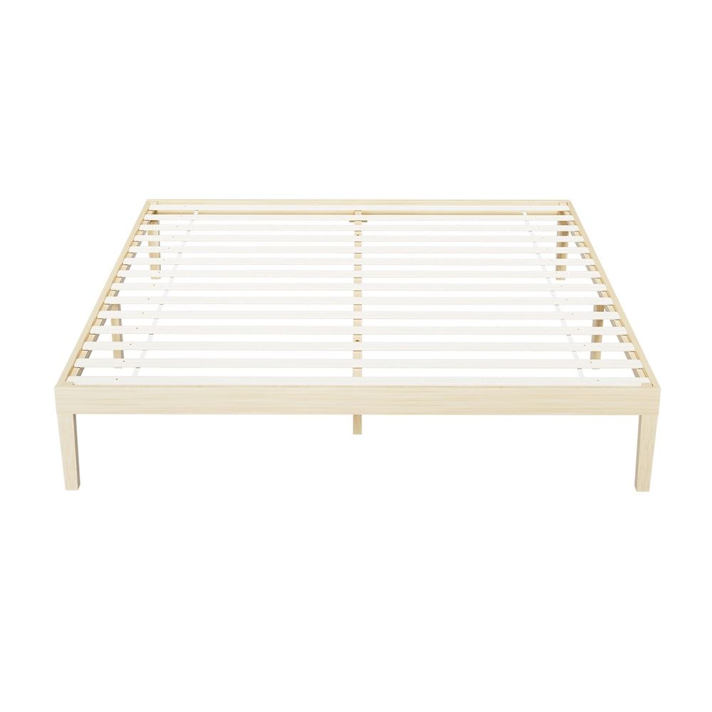 Lyanna Bed Frame Wooden Base Platform Timber Pine - Natural King