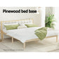 Lyanna Bed Frame Wooden Base Platform Timber Pine - Natural King