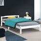 Prague Wooden Bed Frame Base Timber Platform no Drawers - White King Single