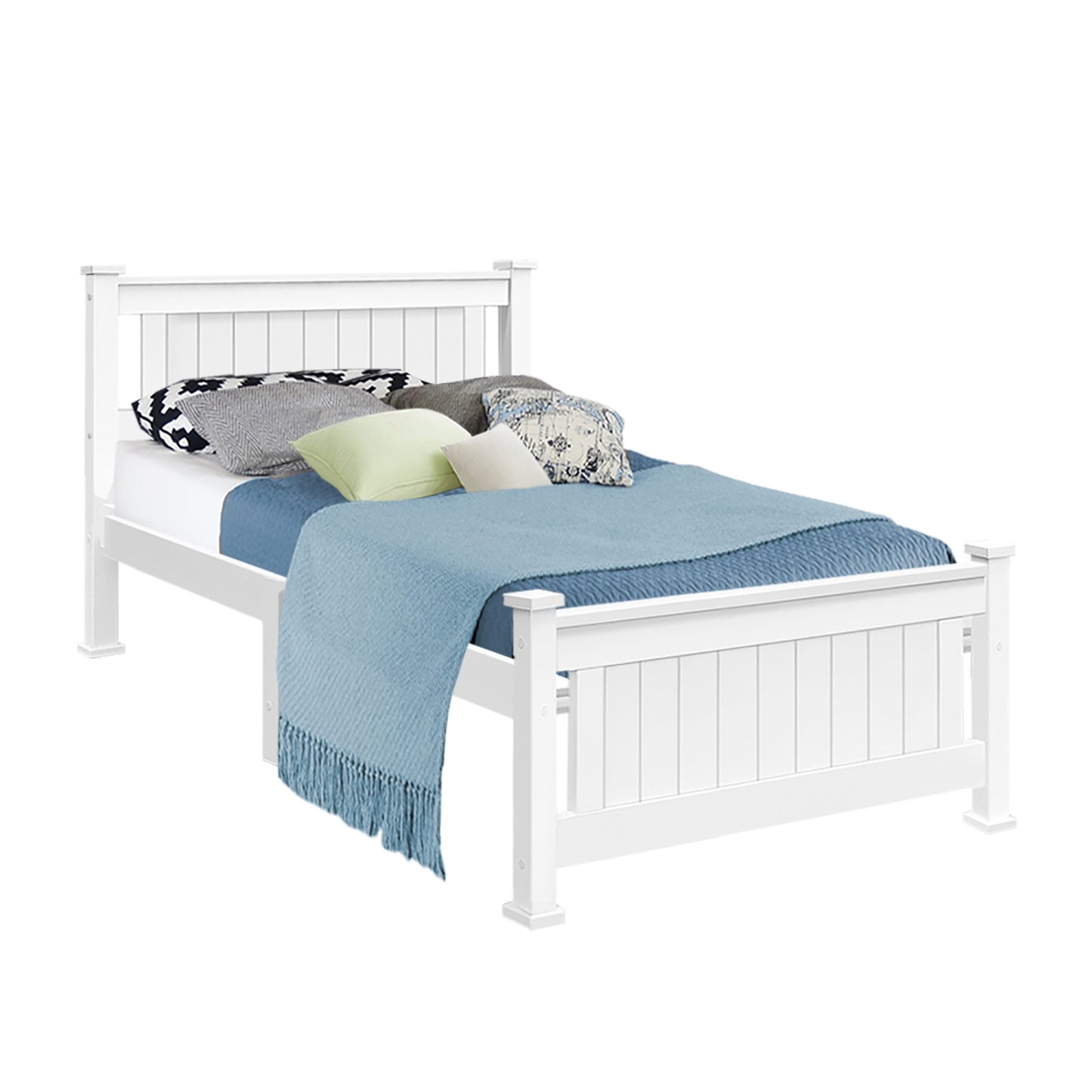 Mystique White Wooden Bed Frame no Drawers - Single