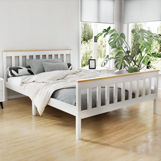 Camden Wooden Bed Frame Timber Base Bedroom Kids - White Double