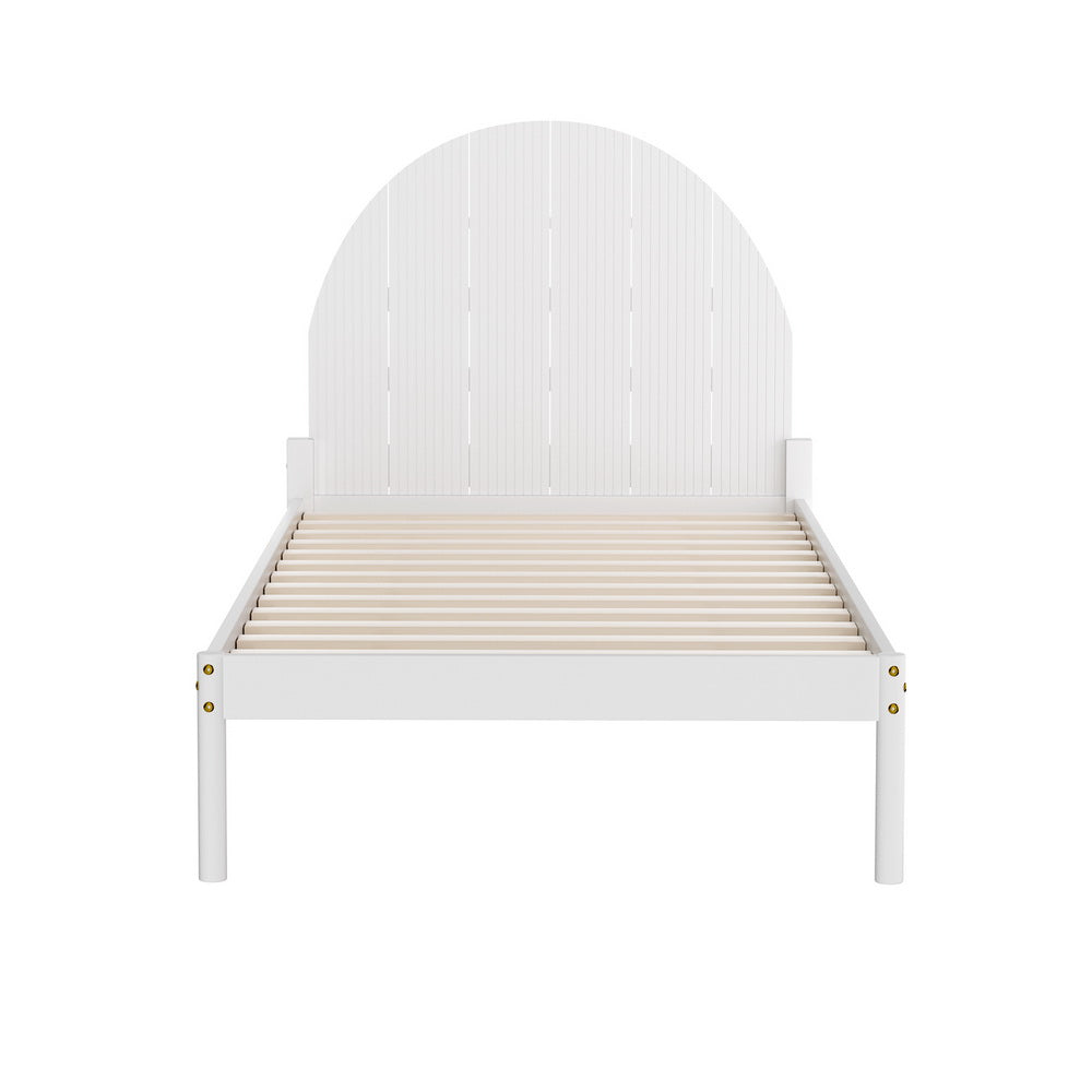 Danice Bed Frame Wooden - White King Single