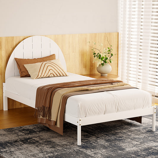 Danice Bed Frame Wooden - White King Single