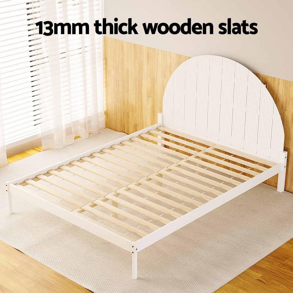 Danice Bed Frame Wooden - White Queen