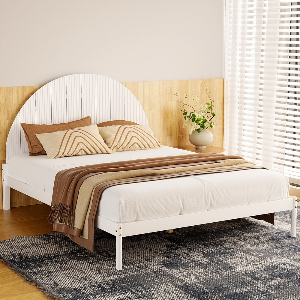 Danice Bed Frame Wooden - White Queen