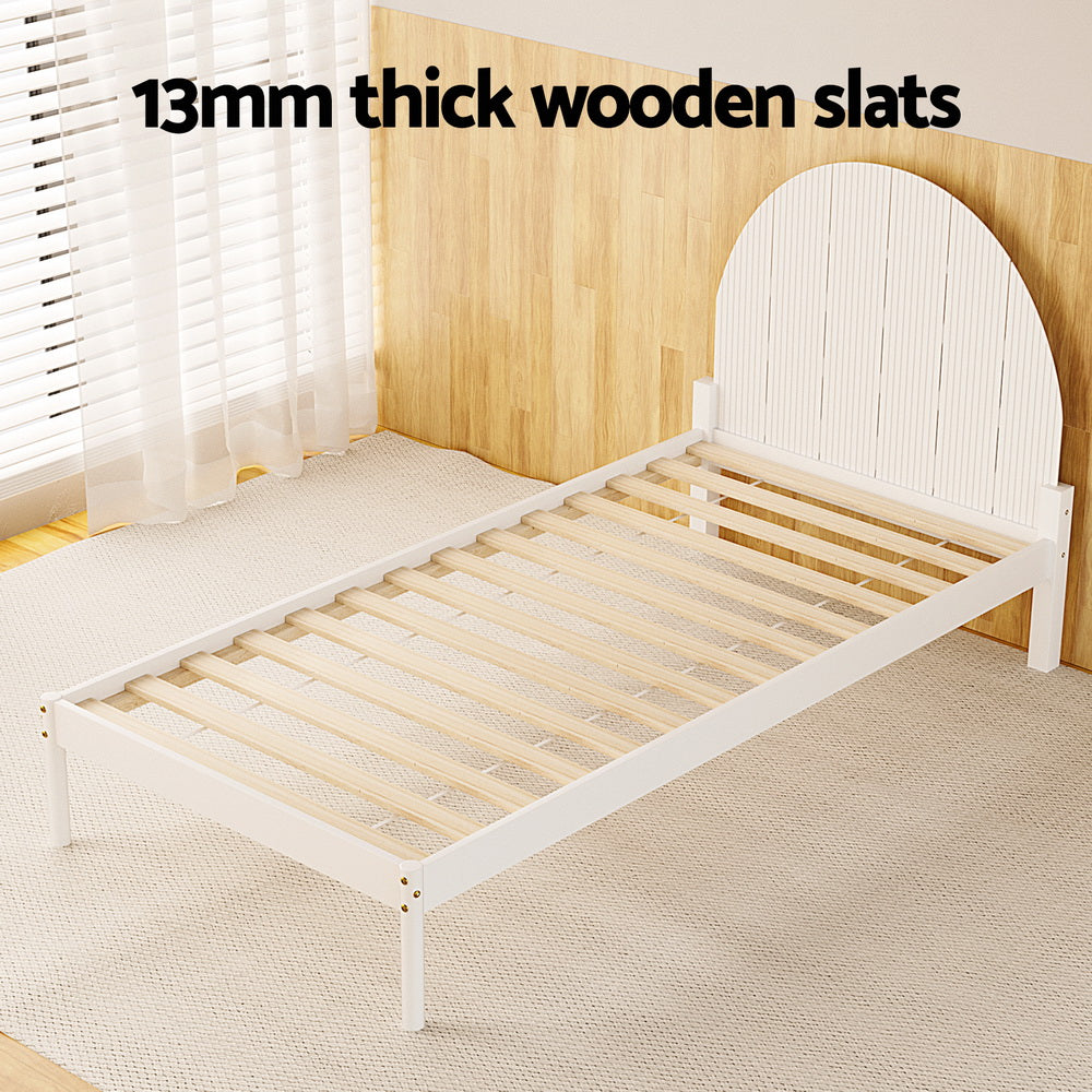 Danice Bed Frame Wooden - White Single