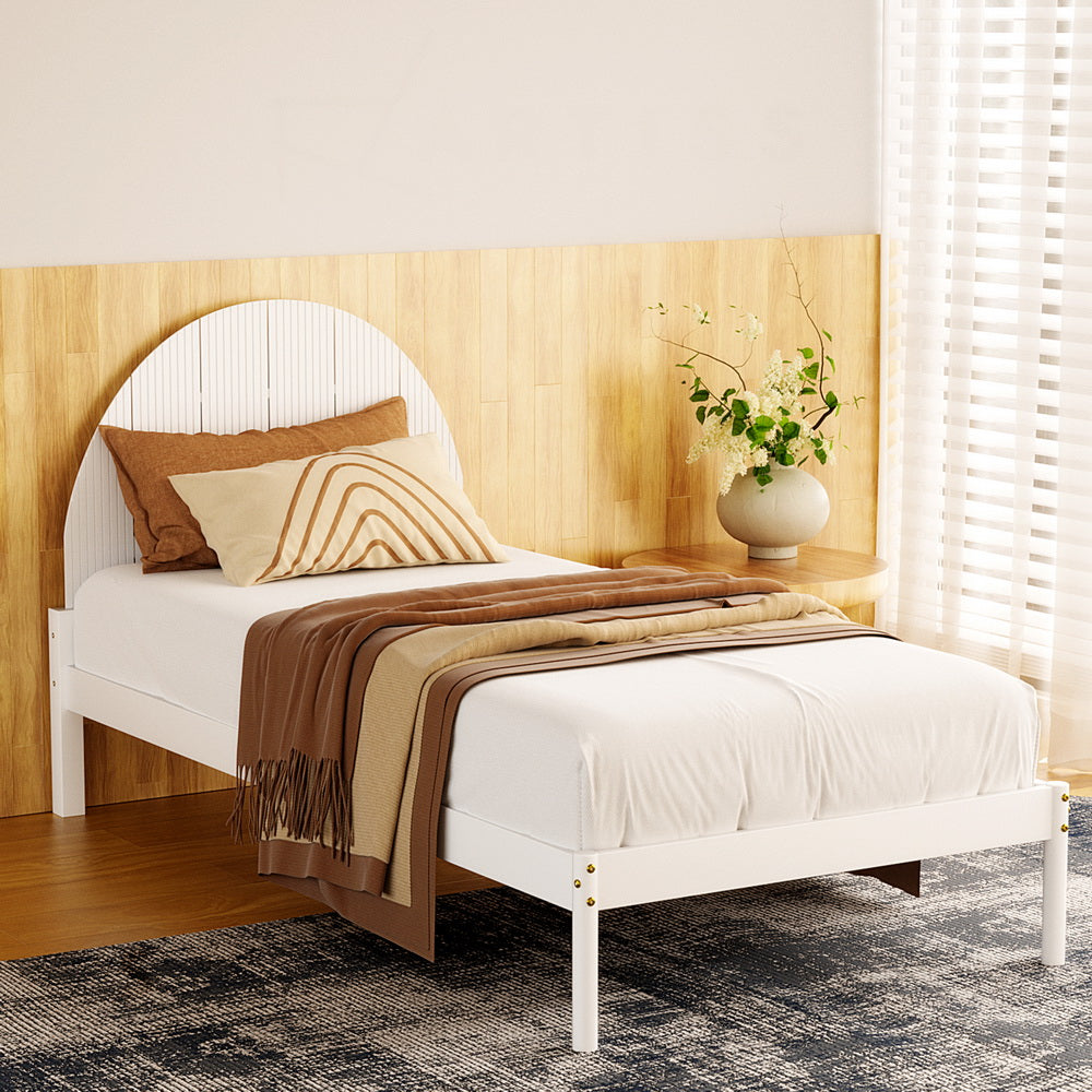 Danice Bed Frame Wooden - White Single