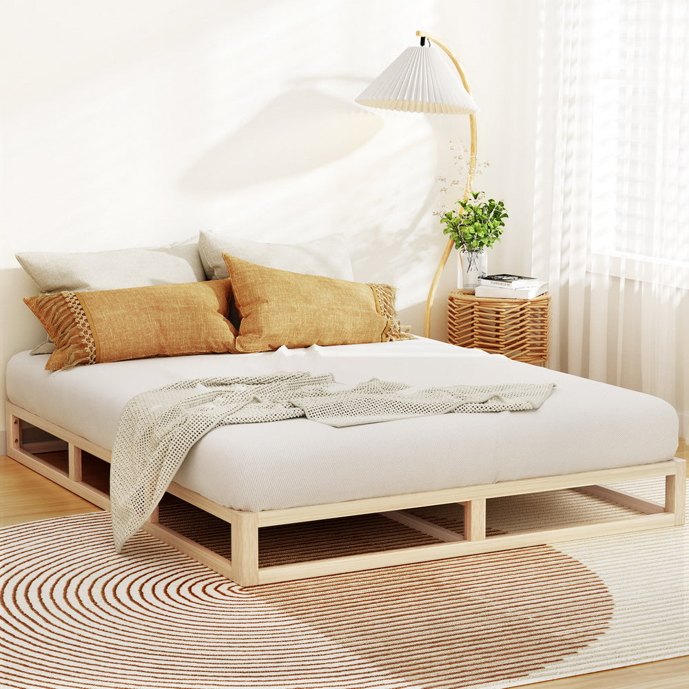 Malta Bed Frame Wooden Base Platform - Pine Queen