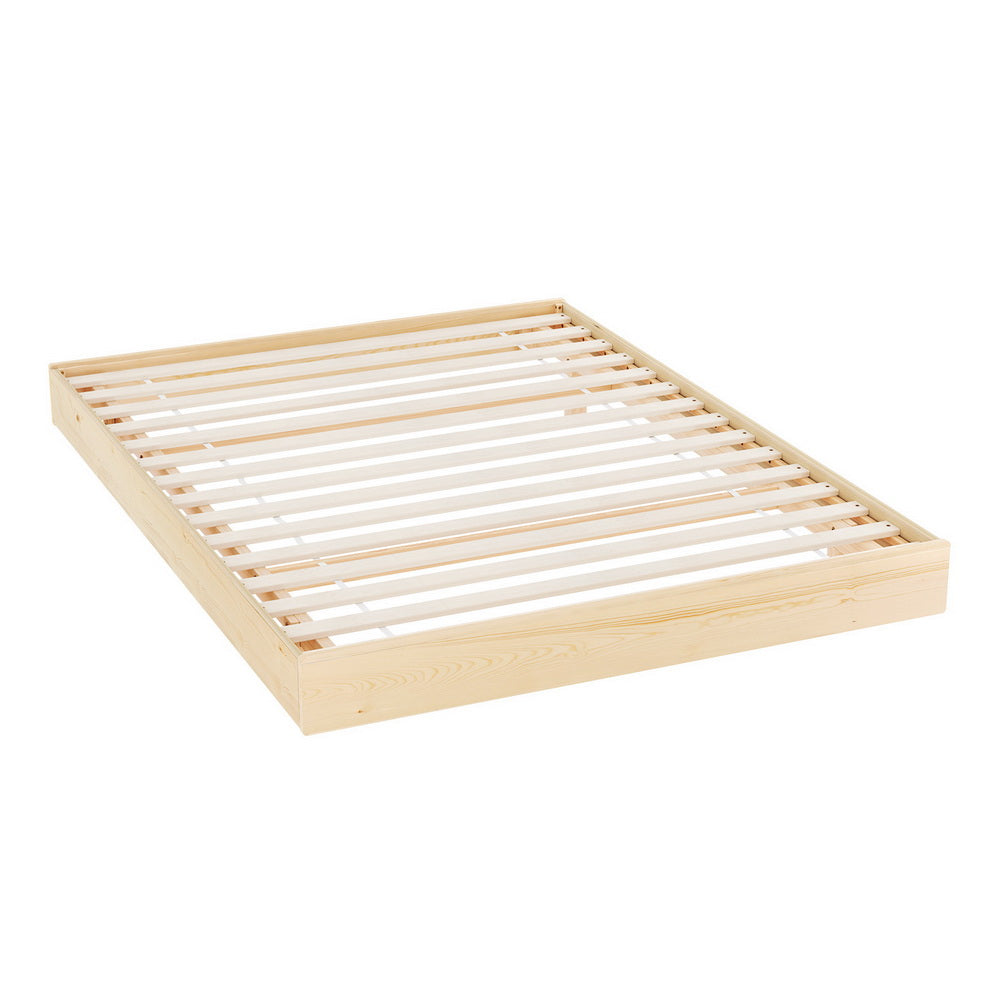 Lily Bed Frame Floating Wooden Base Platform - Timber Double