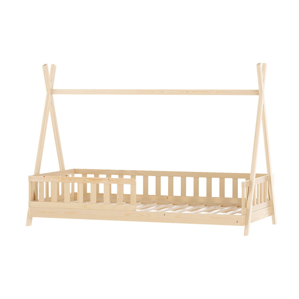 Nivena Bed Frame Wooden Kids House Frames - Oak Single