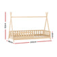 Nivena Bed Frame Wooden Kids House Frames - Oak Single