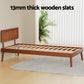 Zoey Bed Frame Wooden Bed Base - Walnut Single