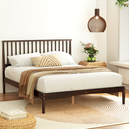 Fiji Bed Frame Wooden Base Platform - Walnut Double