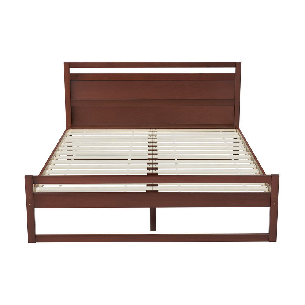 Ellie Bed Frame Wooden - Walnut Double