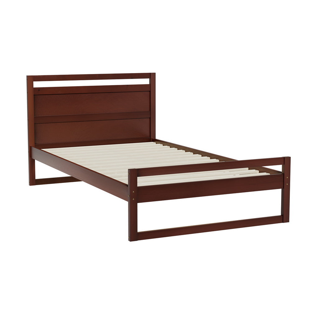 Ellie Bed Frame Wooden - Walnut King Single