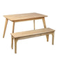 2-Piece Vittu Natural Dining Table & Chair Set Bench Industrial Computer