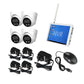 Set of 4 Wireless Security Camera System Set with Monitor Round - White