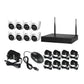 Set of 8 Wireless Security Camera Set System with NVR Round - White