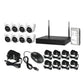 Set of 8 Wireless Security Camera System Set Round with NVR Hard Drive - White