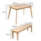 2-Piece Vittu Natural Dining Table & Chair Set Bench Industrial Computer