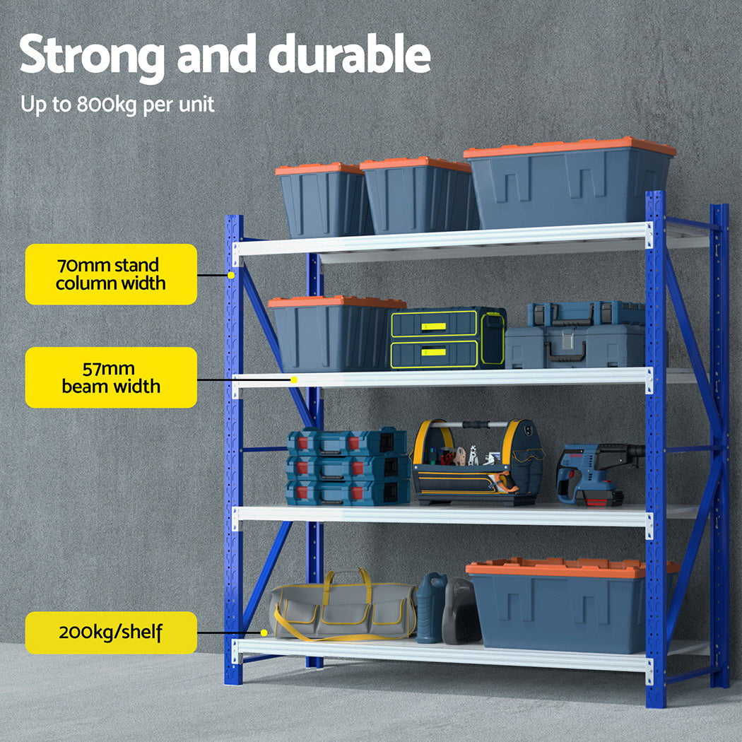 2Mx2M Warehouse Shelving Garage Rack - Blue & Grey