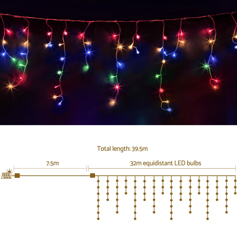 32M Christmas Lights Solar Icicle String Light 960 LED - Multi-coloured