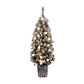 4ft 1.2m 80 LED Christmas Tree Potted Snowy Xmas Tree