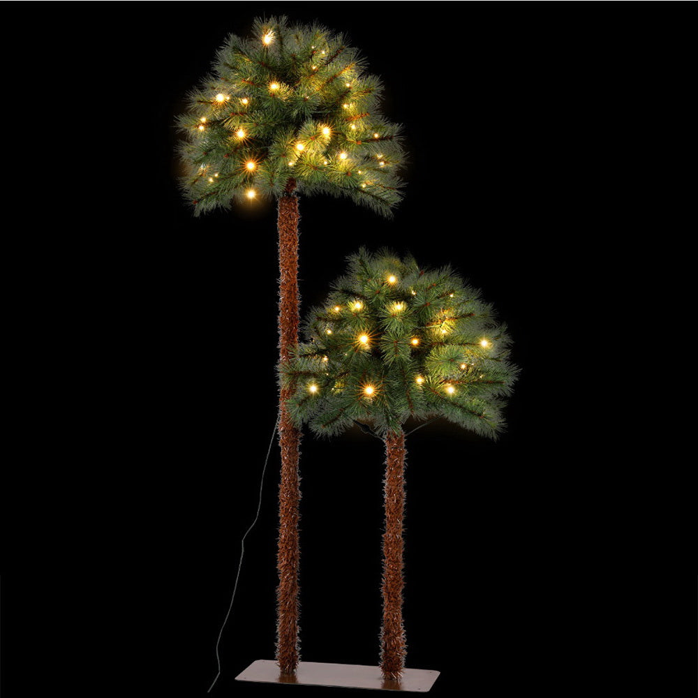 5ft 1.5m 70 LED Christmas Tree Xmas Palm Tree Party Decorations 2-in-1