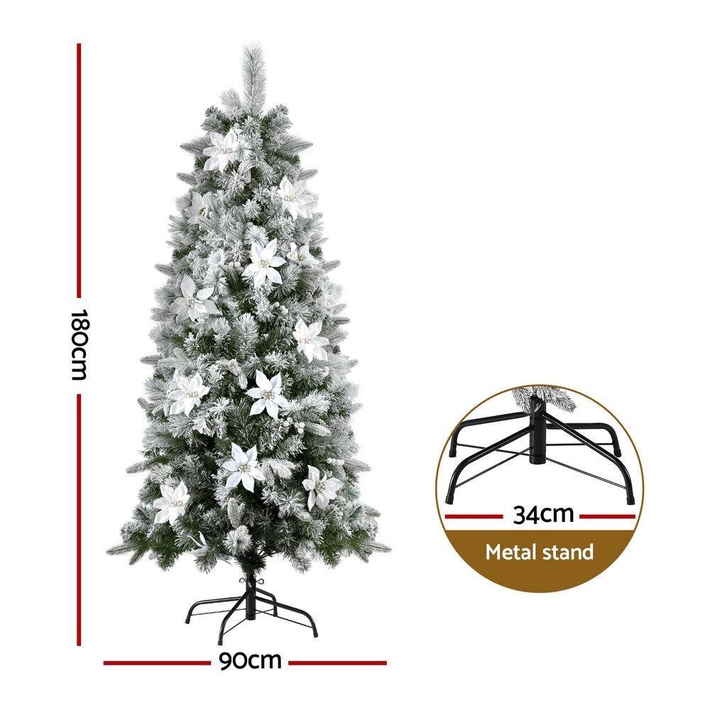 6ft 1.8m 564 Tips Christmas Tree Xmas Tree Snow Flocked Flowers Decor