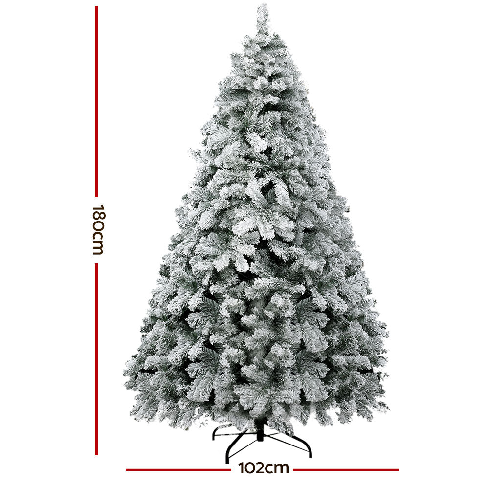 6ft 1.8m 468 Tips Christmas Tree Snow Flocked Xmas Tree Decorations