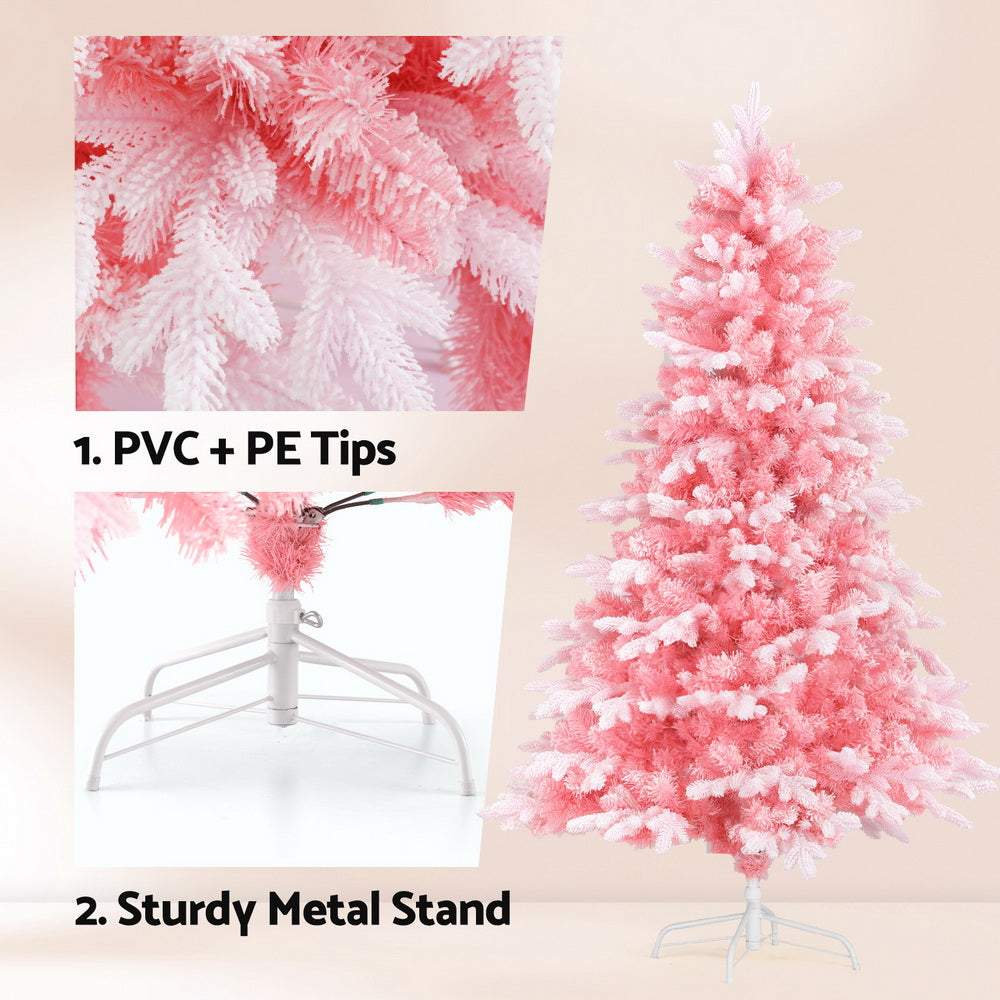 6ft 1.8m 810 Tips Christmas Tree Xmas Tree Snowy Party Decor