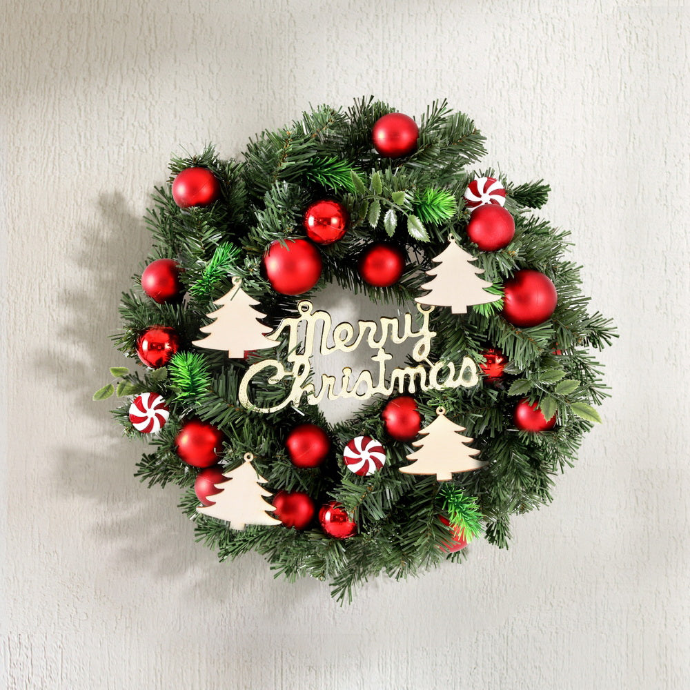 40cm Christmas Wreath Xmas Garland Baubles Ornaments Party Decor