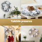 60cm Christmas Wreath LED Lights Snowy Flowers Garland Party Decor