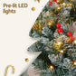 60cm Christmas Wreath LED Lights Snowy Berries Garland Party Decor